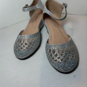 Silver Glitter Girls Shoes